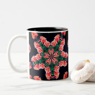 Peach Rosenknospe Kaleidoskop Blume Art Zweifarbige Tasse