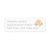 Peach Roses Garden Wedding Return Address Labels (Vorne)
