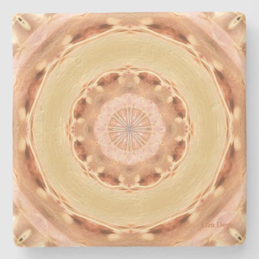 Peach Rosette Stone Untersetzer (Vorderseite)