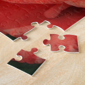 Peach Rote Rose Blume Art Puzzle (Seite)