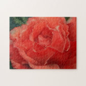 Peach Rote Rose Blume Art Puzzle (Horizontal)