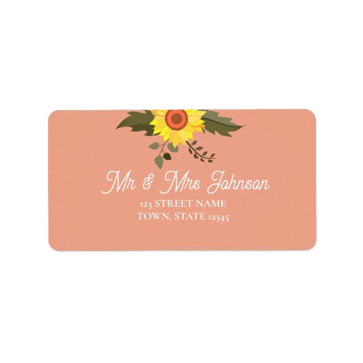 Peach-Rücksendeadresse Adressaufkleber (Vorne)