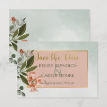 Peach & Rust Blume auf Grüner Hochzeit