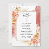 Peach, Rust-Seating-Plan-Karten mit Gästennamen (Rückseite)
