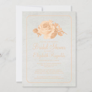 Peach Rustic Floral/Blume Brautparty lädt ein Einladung