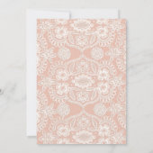 Peach Rustic Lace Wedding Einladungen (Rückseite)