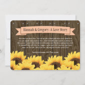 PEACH RUSTIC SUNFLOWER SAVE THE DATE KARTE (Rückseite)