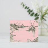 Peach Safe Harbor Poster Card bemalt Postkarte (Stehend Vorderseite)