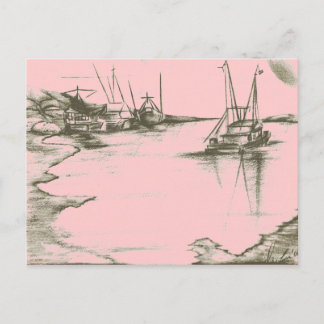 Peach Safe Harbor Poster Card bemalt Postkarte