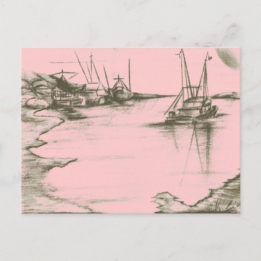 Peach Safe Harbor Poster Card bemalt Postkarte (Vorderseite)