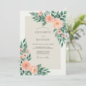 Peach Sage Alluring Spring Wedding Einladung (Stehend Vorderseite)