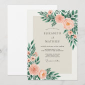 Peach Sage Alluring Spring Wedding Einladung (Vorne/Hinten)