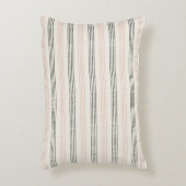 Peach Sage Green Minimalistisch Stripe Boho Dekokissen (Vorderseite(Vertikal))