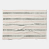 Peach Sage Moderner Minimalistischer Streifen Boho Geschirrtuch (Horizontal)
