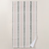 Peach Sage Moderner Minimalistischer Streifen Boho Strandtuch (Vorderseite)