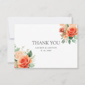 Peach Sage Rose Hochzeit Dankeskarte (Vorderseite)