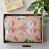 Peach Santa und Candy Cane Seidenpapier (Geschenk)