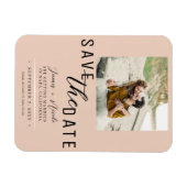 Peach Save the Date Foto Wedding Magnet (Horizontal)