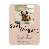 Peach Save the Date Foto Wedding Magnet (Vertikal)