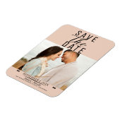 Peach Save the Date Wedding Foto Magnet (Linke Seite)
