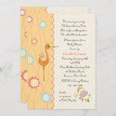 Peach Scalloped Baby Dusche Einladung (Vorne/Hinten)