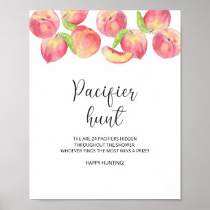 Peach Schnuller Jagen Baby Duschgame Poster