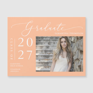 Peach Script High School Graduate Foto Magnet