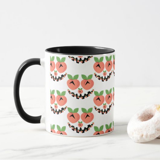 Peach Seamless Muster Tasse (Mit Donut)