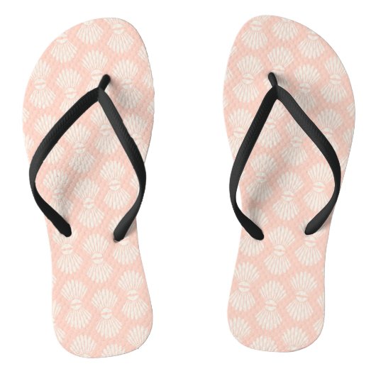 Peach Seashell Flip Flops Badesandalen (Fußbett)