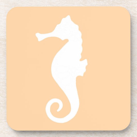 Peach Seepferd Beverage Coaster Getränkeuntersetzer (Vorderseite)