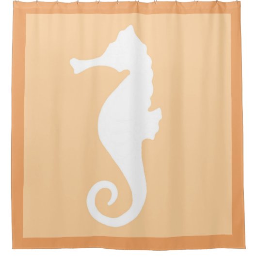 Peach-Seepferd Duschvorhang (Vorderseite)