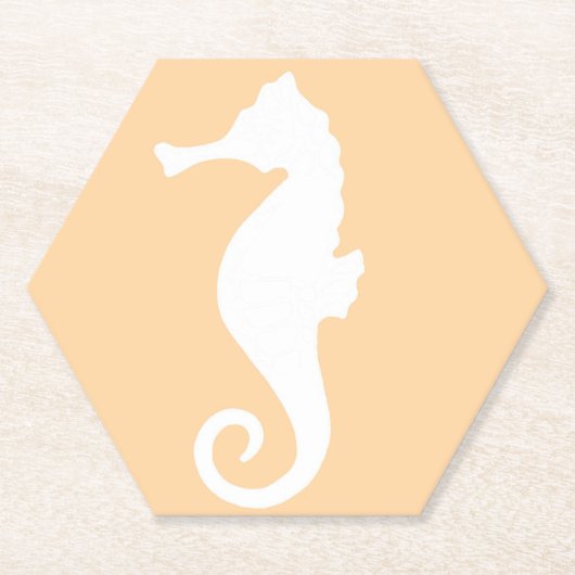 Peach Seepferd Paper Untersetzer (Vorderseite)