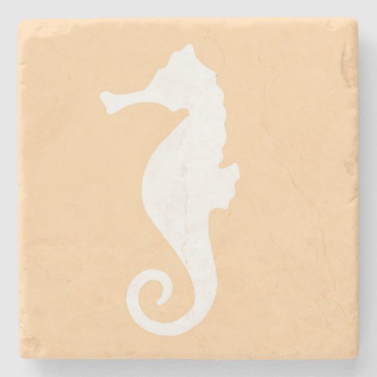 Peach Seepferd Stone Untersetzer (Vorderseite)