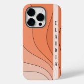 Peach Shades Retro Waves Persönlicher Name Case-Mate iPhone Hülle (Rückseite)