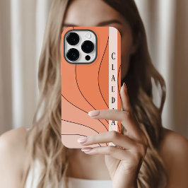 Peach Shades Retro Waves Persönlicher Name Case-Mate iPhone 14 Pro Hülle