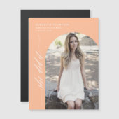 Peach Sie hat es Arch Foto Abschluss Magnet (Vorne/Hinten)
