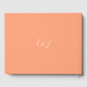 Peach Signature Script Wedding Gästebuch (Rückseite)