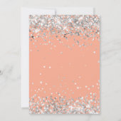 Peach Silver 14. Geburtstagsparty Einladung (Rückseite)