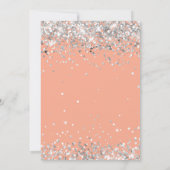 Peach Silver 17. Geburtstagsparty Einladung (Rückseite)