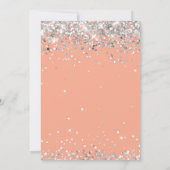 Peach Silver 1. Geburtstag Party Einladung (Rückseite)