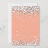 Peach Silver 6. Geburtstagsparty Einladung (Rückseite)