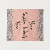 Peach Silver Black Birthday Party Foto Stand Prop Wandteppich (Vorderseite (Horizontal))
