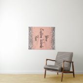 Peach Silver Black Birthday Party Foto Stand Prop Wandteppich (Beispiel (Horizontal))