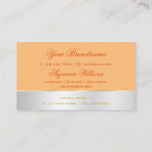 Peach Silver Deco Niedliche Rose Blume Elegante Bl Visitenkarte (Rückseite)