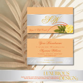 Peach Silver Decoder Niedliche Rose Blume mit Mono Visitenkarte