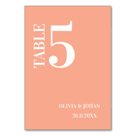 Peach Simple Modern Elegance Wedding Tischnummer