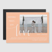 Peach Simple Modern Minimal Script Foto Magnet (Vorne/Hinten)