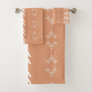 Peach Simple Mudtuch Design Badhandtuch Set