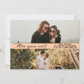 Peach Simple Script Two Foto Gallery QR CODE Save The Date (Vorderseite)