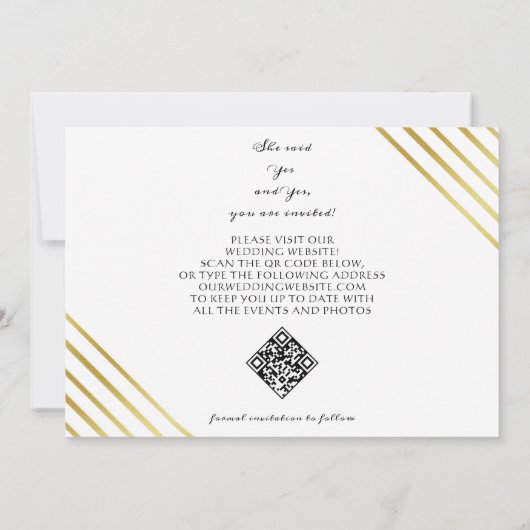 Peach Simple Script Two Foto Gallery QR CODE Save The Date (Rückseite)